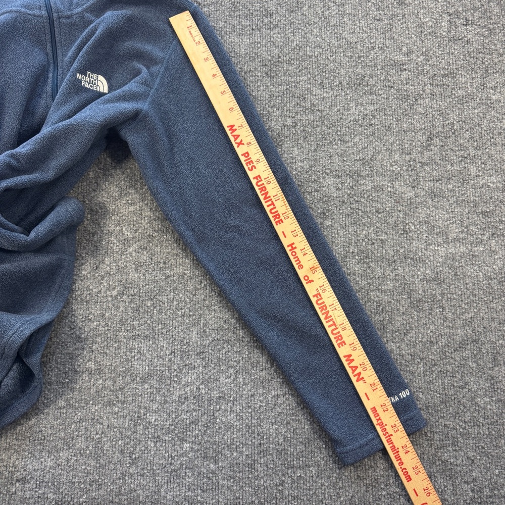 The North Face TKA 100 Quarter Zip Fleece Pullover M Blue Microfleece - Picture 10 of 10